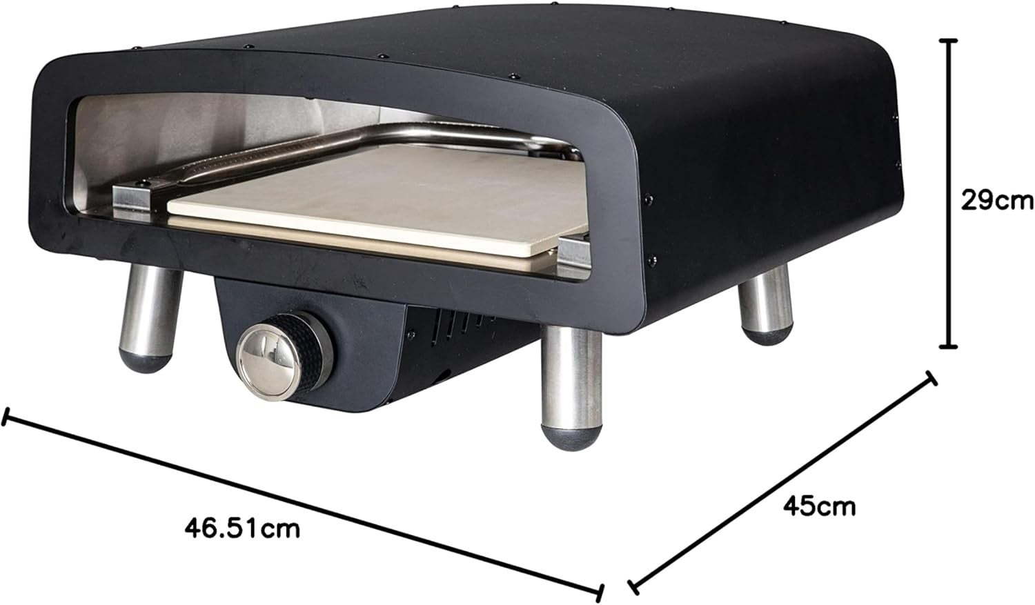 Gas Fired Outdoor Pizza Oven | Portable 450°C Stone Baked BBQ Grill for Garden