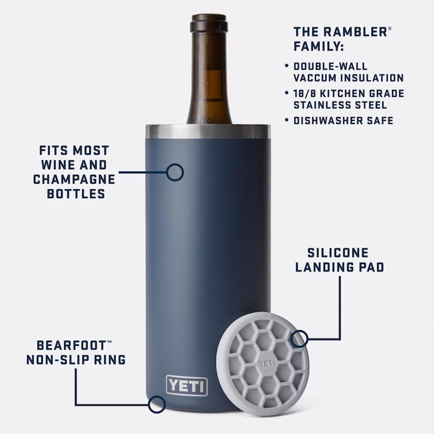 Stainless Steel Wine & Champagne Bottle Chiller Insulated No Ice