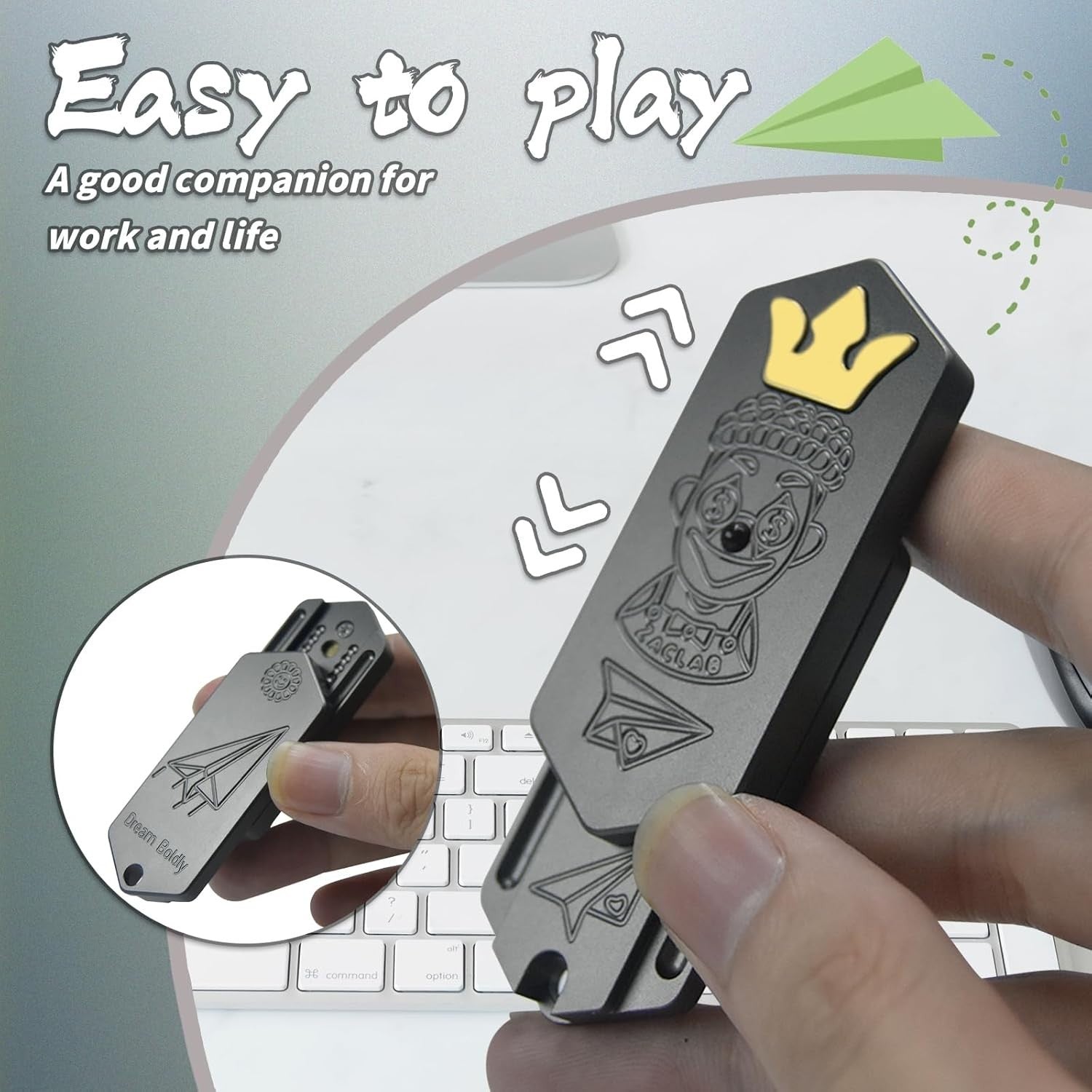 Plane Mechanical Fidget Slider Ratchet Click ADHD Stress Relief EDC Toy
