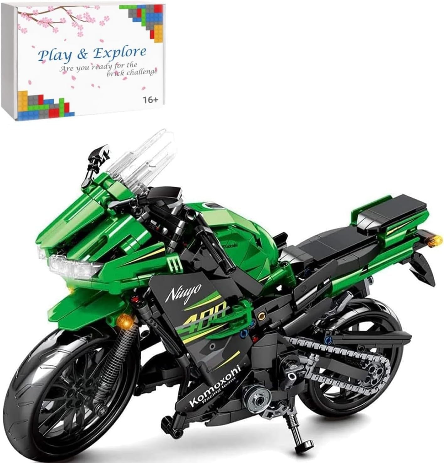 862 Pcs Motorcycle Model Kit, Realistic Design, Easy Build for Kids & Adults