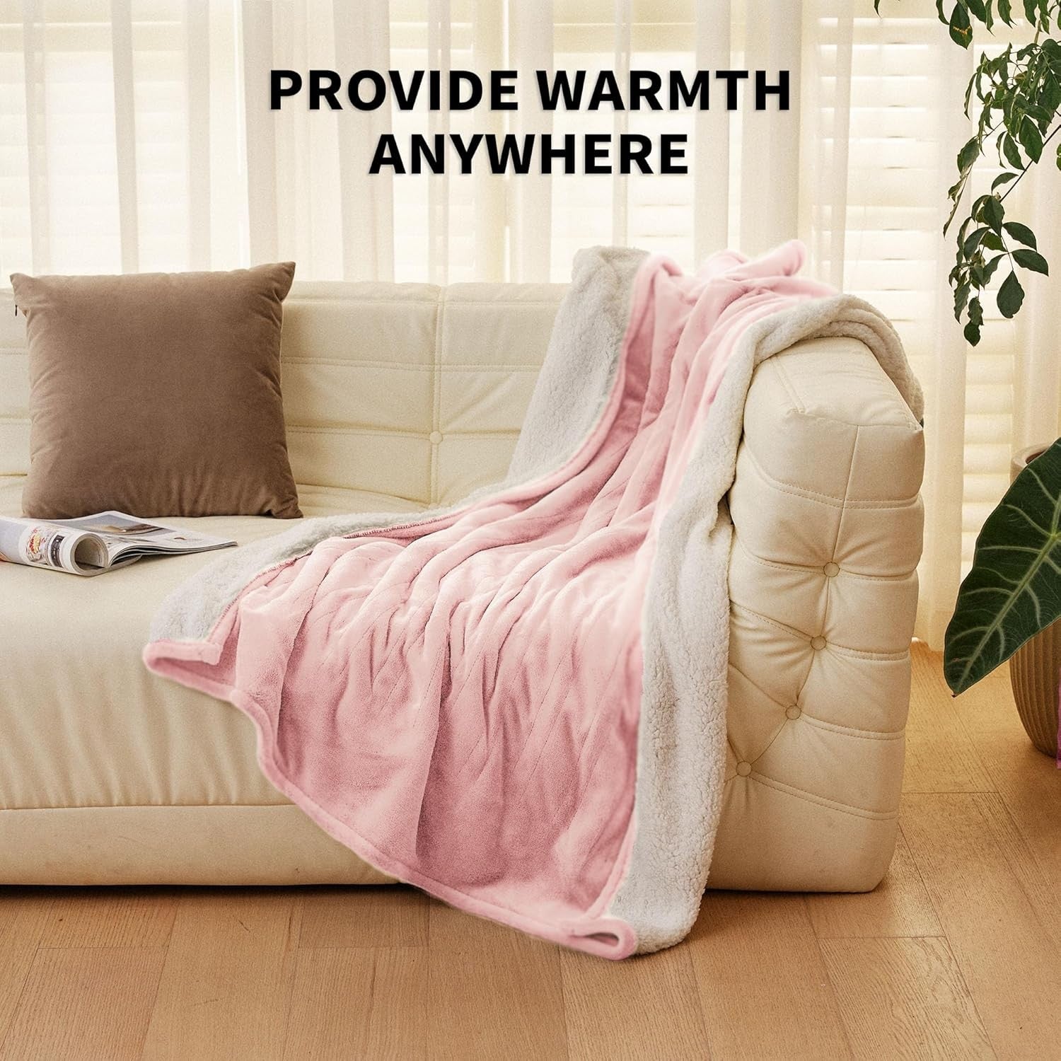 Electric Heated Throw Blanket 130x160cm 6 Heat Timer Washable Sofa Bed