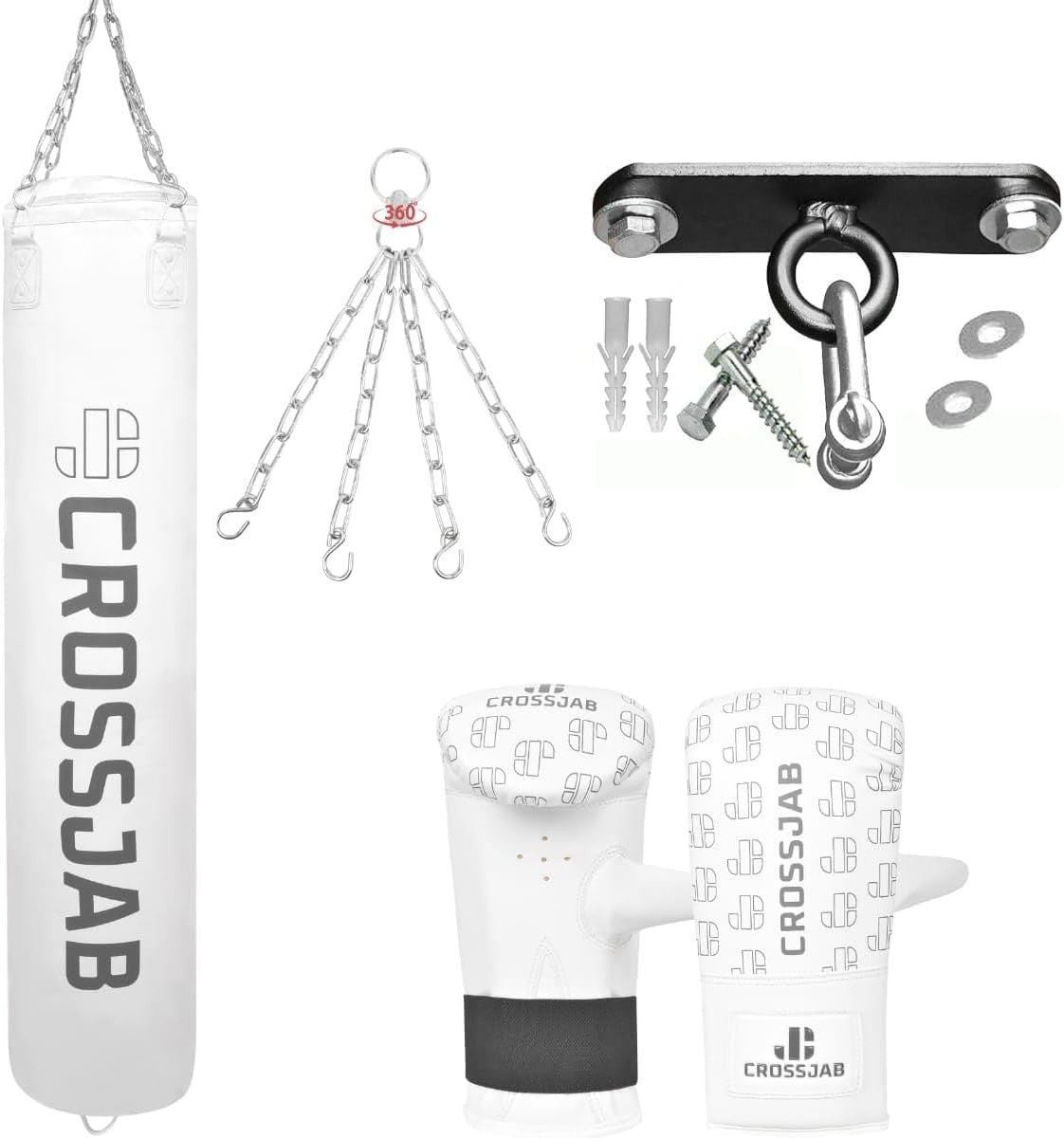 4FT Filled Boxing Punch Bag Set Gloves Chain Ceiling Mount