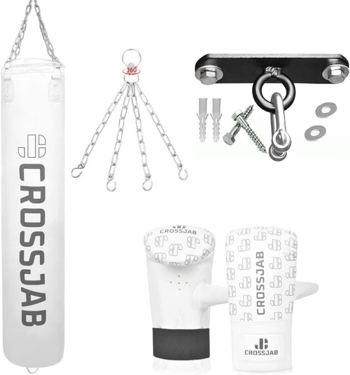 4FT Filled Boxing Punch Bag Set Gloves Chain Ceiling Mount