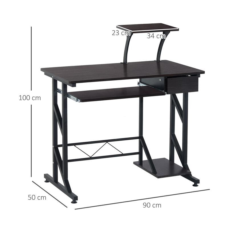 PC Computer Desk with Keyboard Tray & Storage – Home Office Table