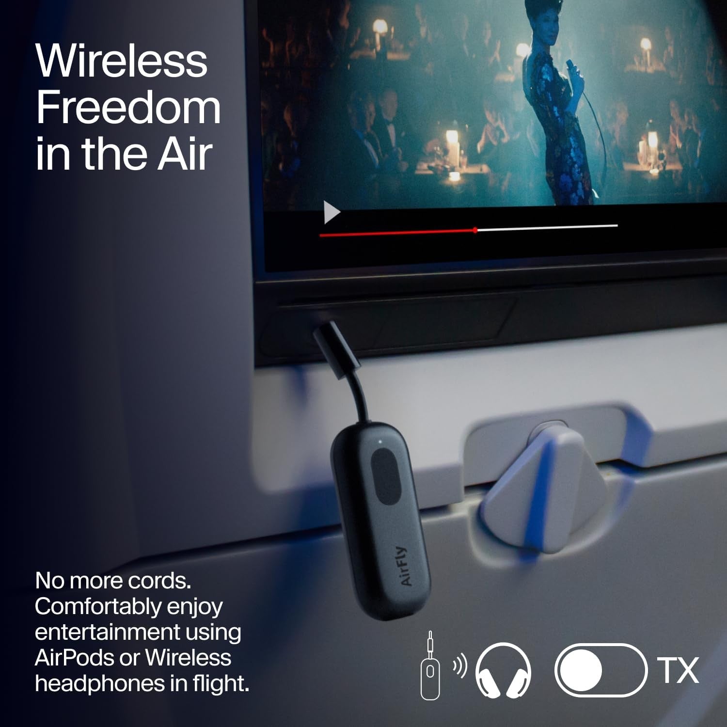 Black Bluetooth 5.0 Audio Transmitter & Receiver – Dual Headphones
