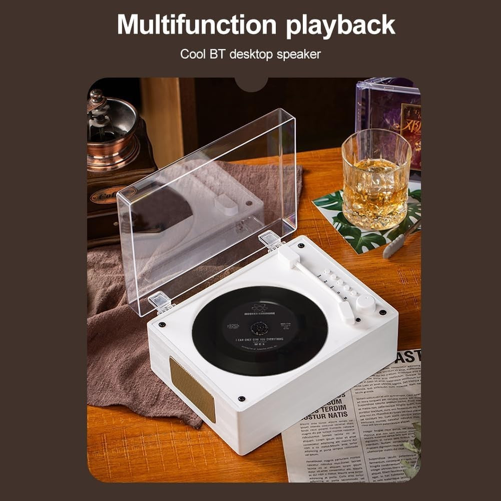 Retro Bluetooth CD Player with Speakers Remote USB AUX Rechargeable