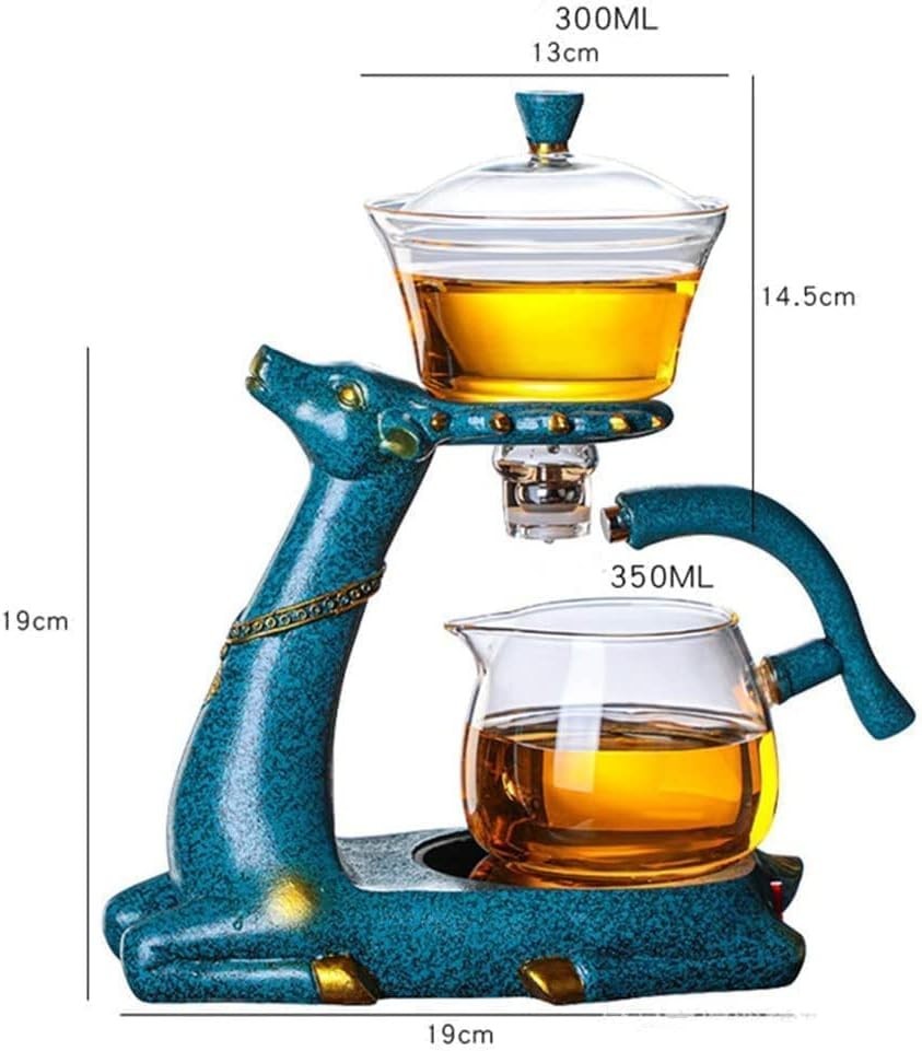 Kungfu Glass Tea Set 1440ml Magnetic Teapot 6 Cups Heat Resistant