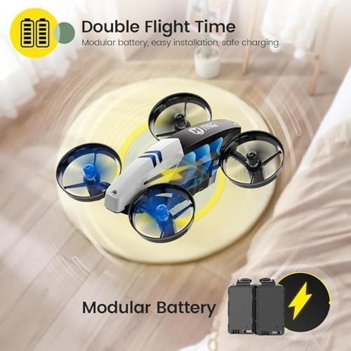 Holy Stone HS210T Mini Drone for Kids – 2-in-1 Land & Fly RC Quadcopter, 3D Flip