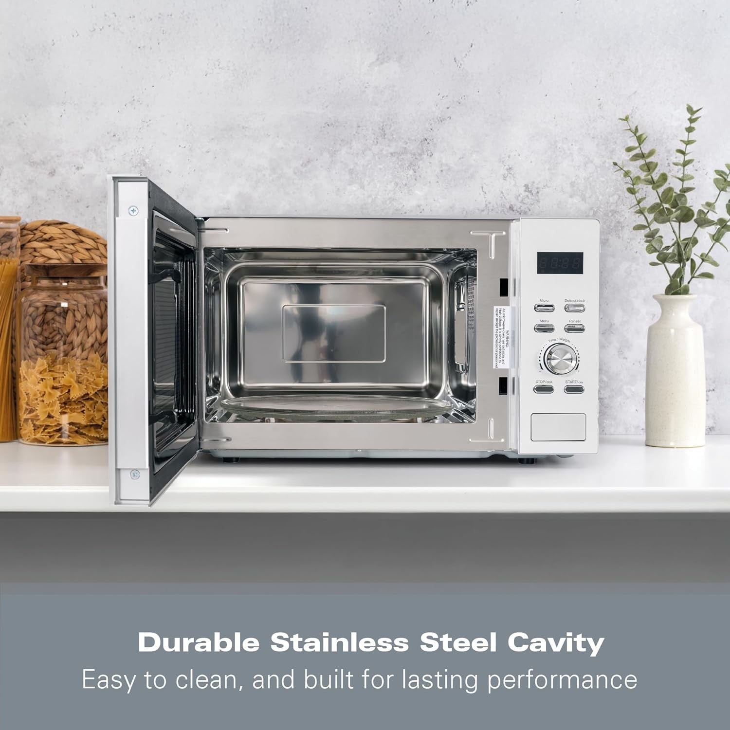 30L Family-Size Digital Microwave 950W 8 Auto Programs Silver