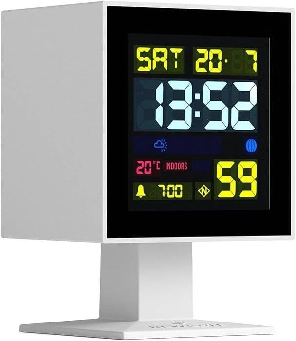 Digital Alarm Clock Large LCD Retro Square Desk Bedside Time Display