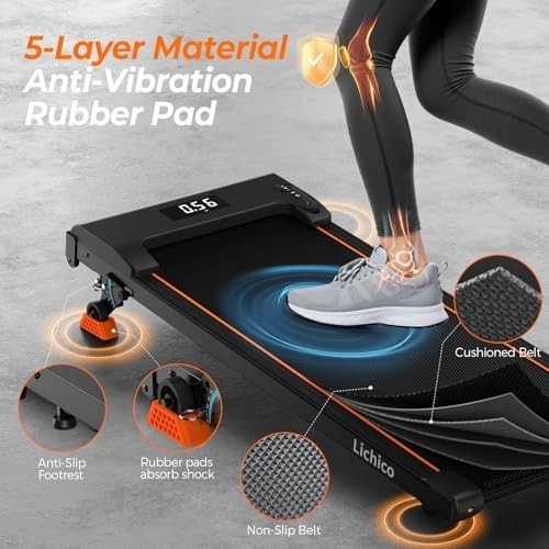 Compact Under Desk Treadmill 2.5HP 40x100cm Incline Smart App Control