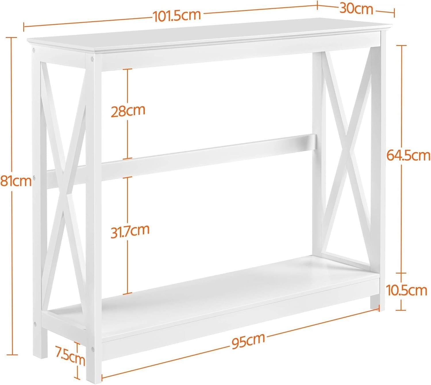 Slim Console Table with Shelf – Narrow Hallway Entryway Storage 101x30cm