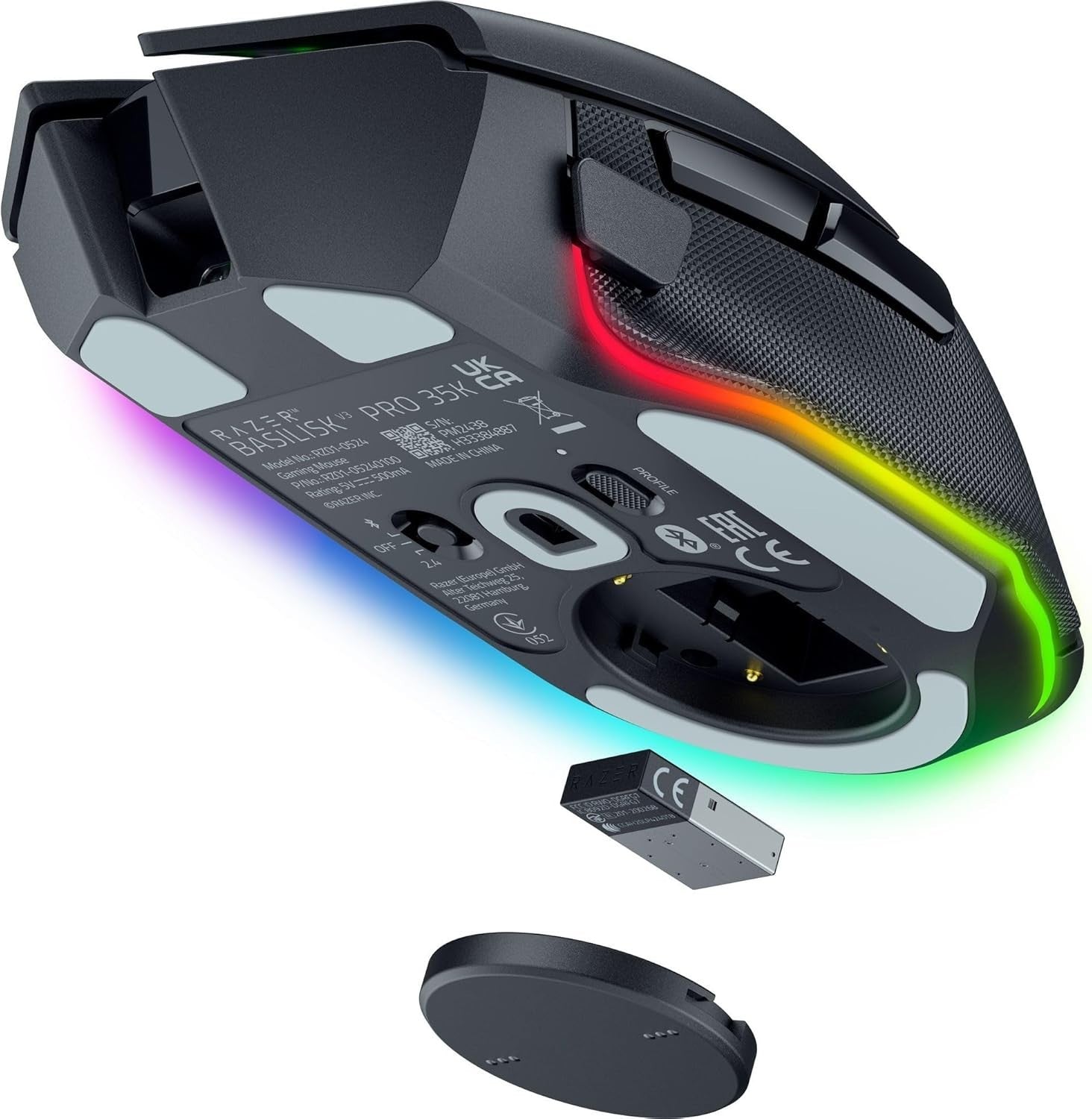 35K DPI Wireless Gaming Mouse RGB 13 Button Pro Ergonomic FPS MMO