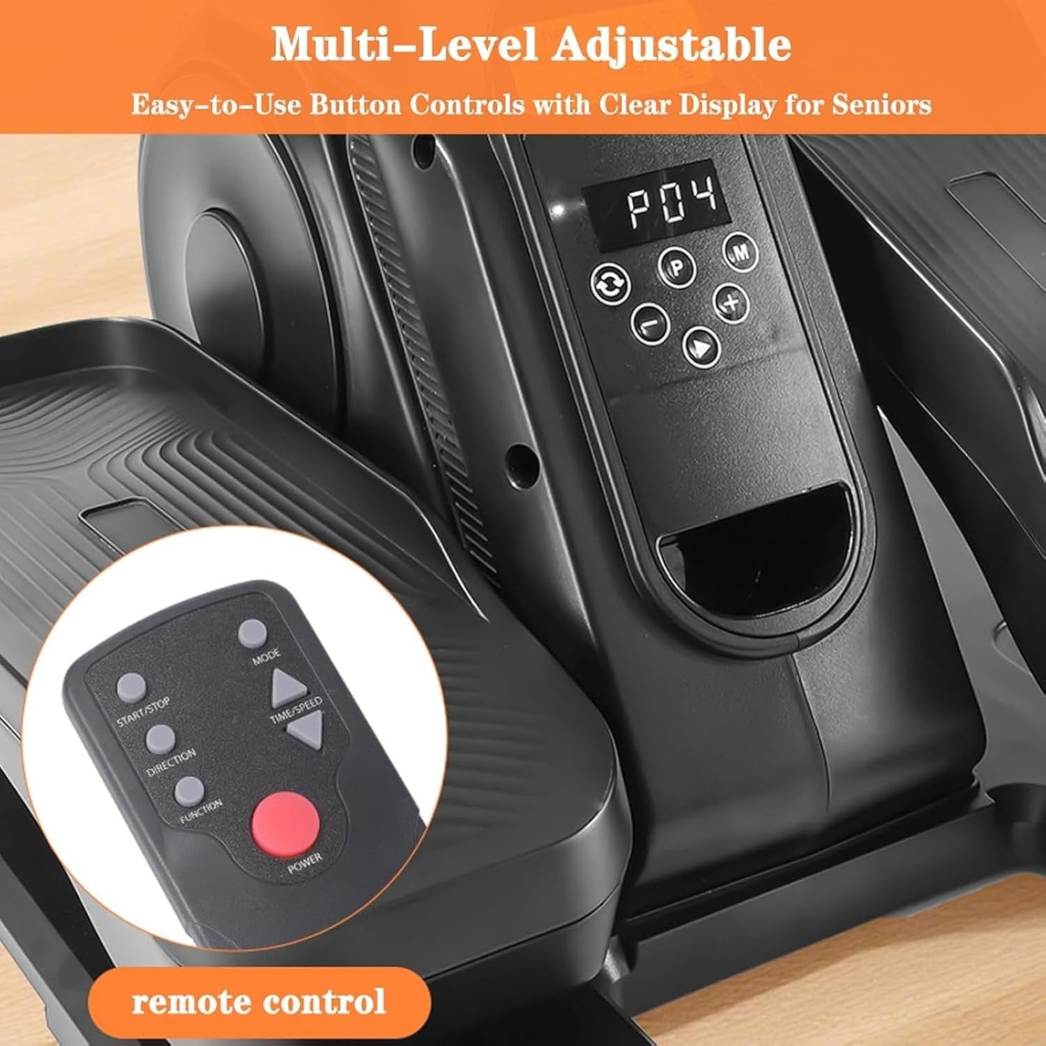 Under Desk Elliptical Machine Electric Quiet Pedal Exerciser 12 Speed