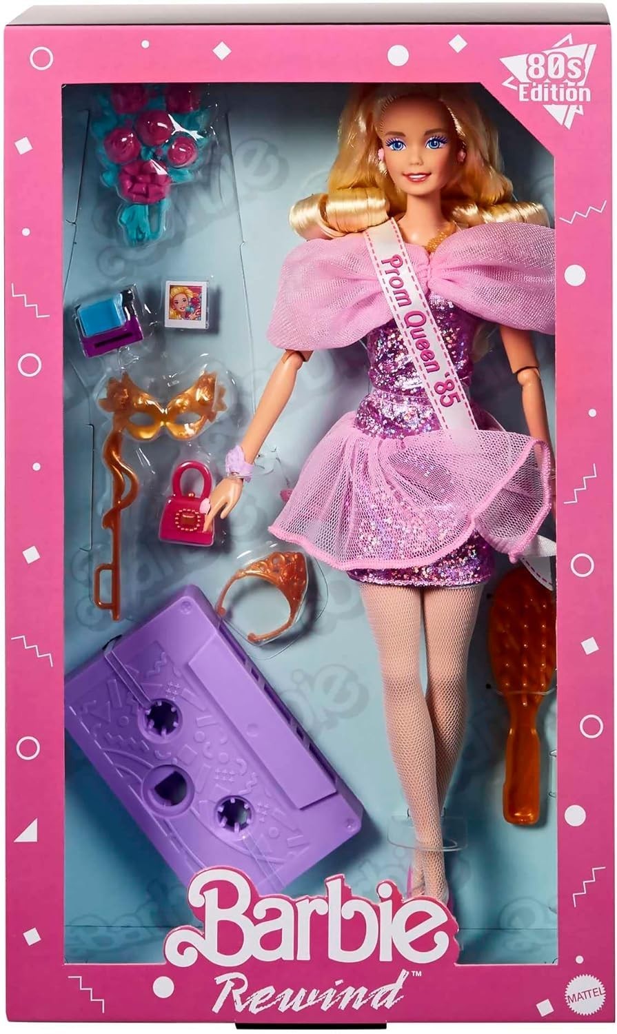 80s Prom Queen Fashion Doll Sequin Dress Crown Accessories Collector