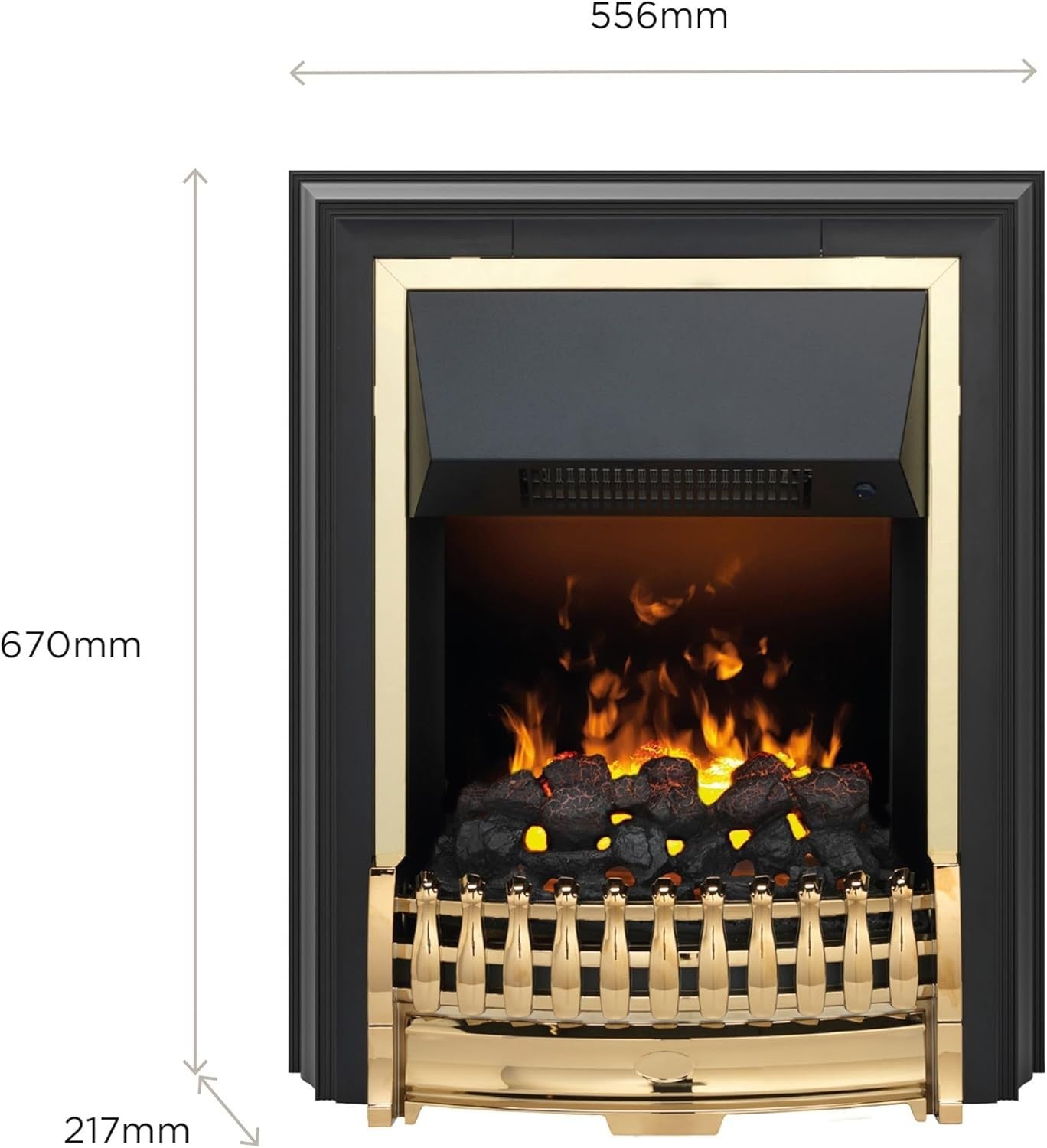 Freestanding Electric Fireplace 2000W Real Flame Effect Remote Thermostat