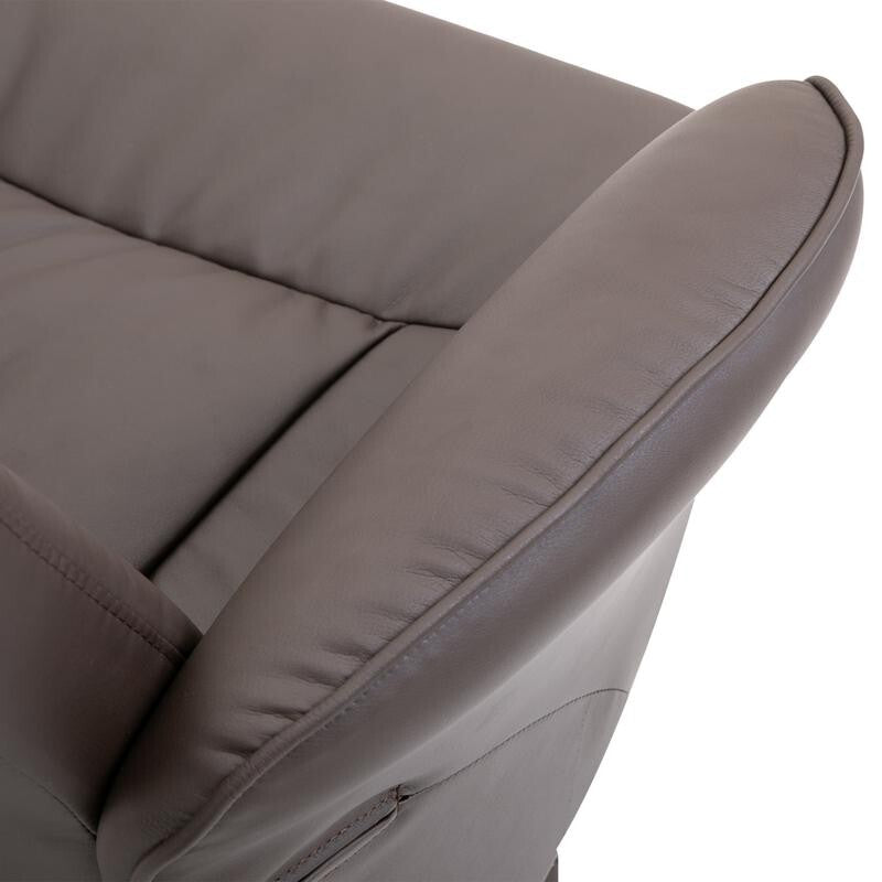 Luxury Recliner Armchair w/ Footstool Swivel Faux Leather Lounge Seat