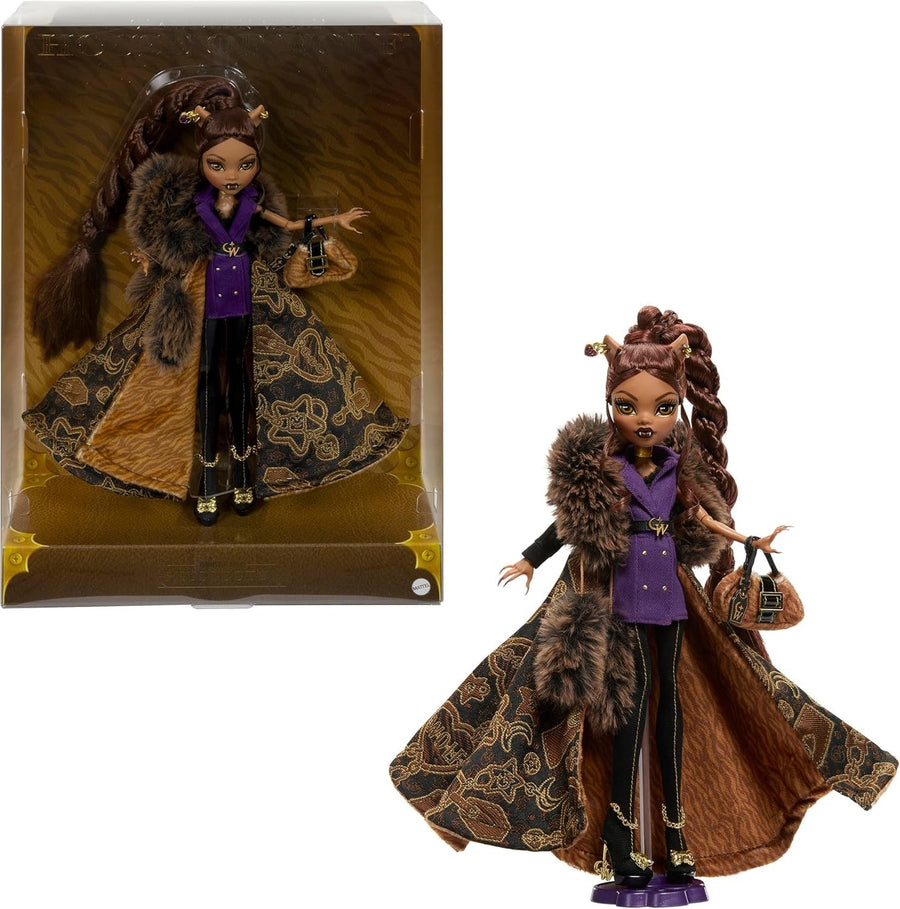 Fashion Werewolf Doll Collectible Faux Fur Coat Runway Outfit Display