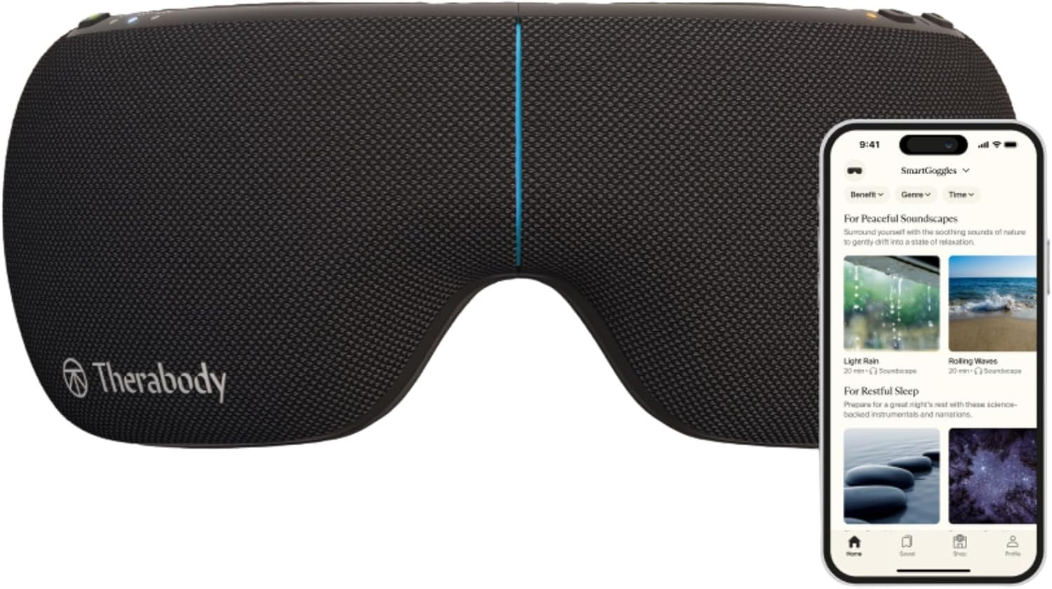 Smart Heated Eye Mask Temple Massage Blackout Sleep Aid Headache Relief