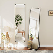 Full Length Rectangular Floor Mirror 150x40cm, Rounded Corners, Freestanding