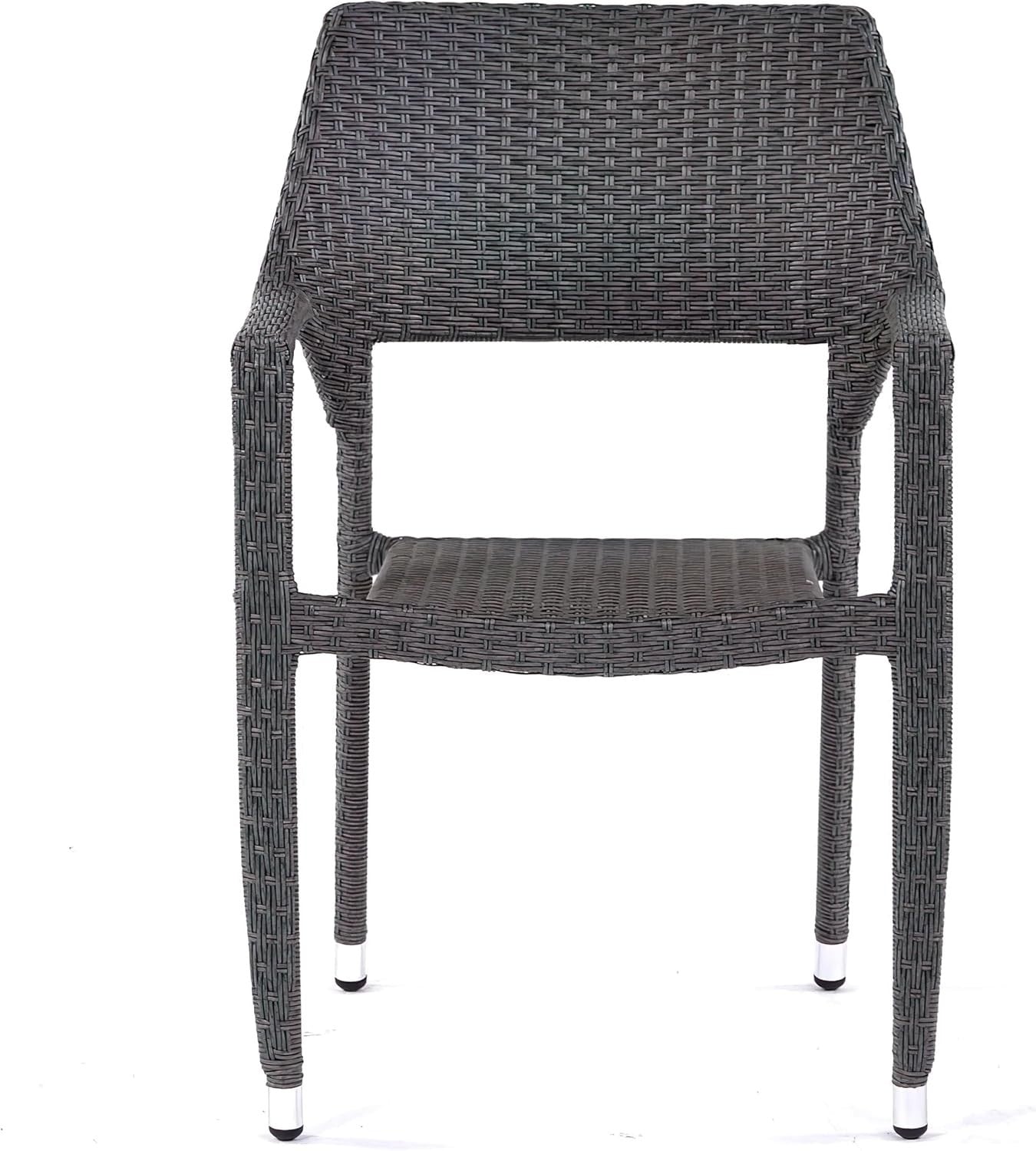 Set of 4 Rattan Garden Armchairs Stackable Outdoor Patio Dining Chairs