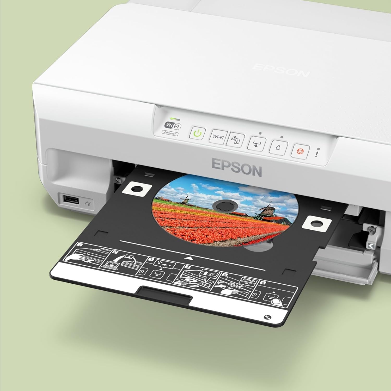 White Wi-Fi Photo Inkjet Printer A4 Print/Scan/Copy High Resolution