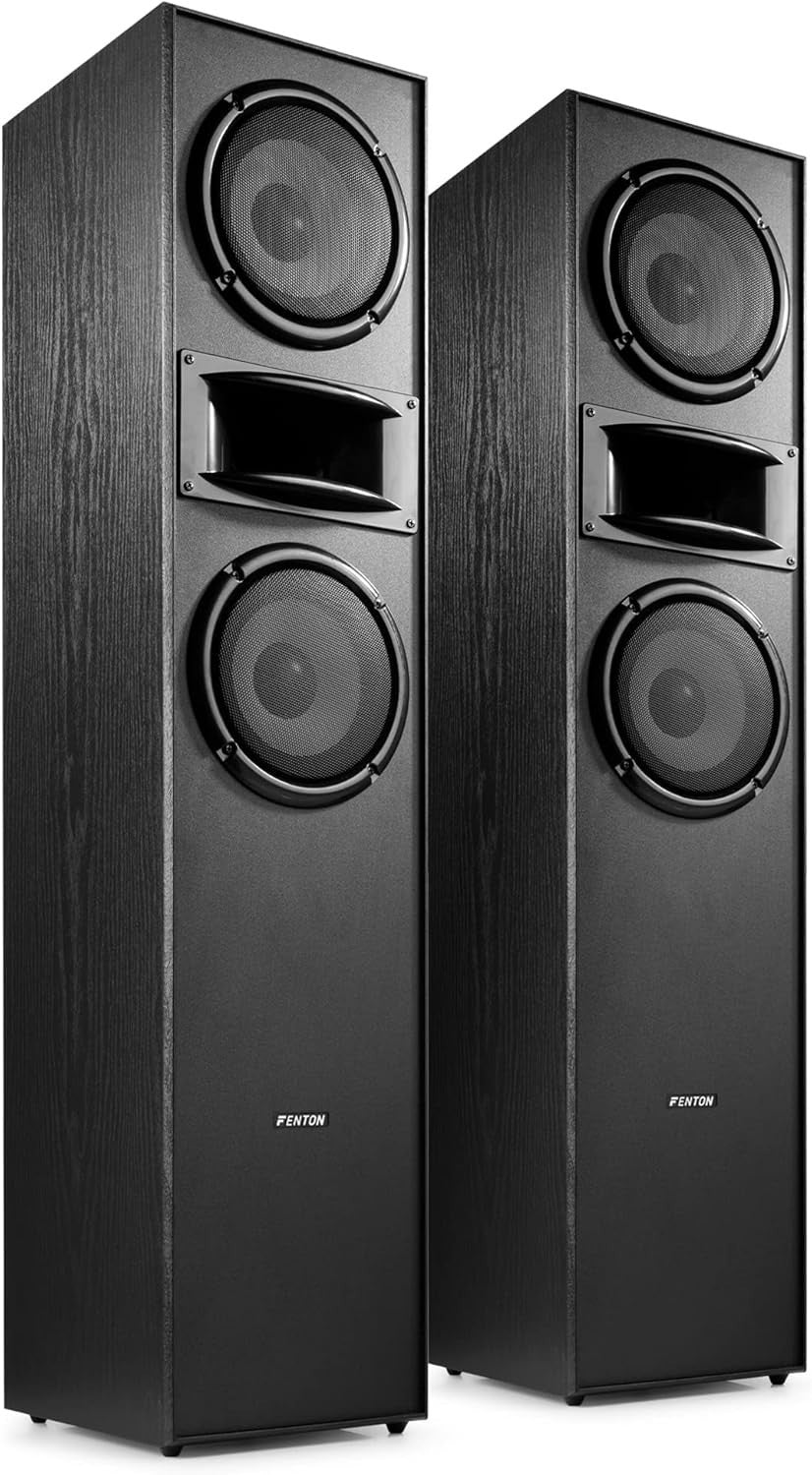 400W Floor Standing HiFi Tower Speakers Dual 6.5” Woofer Stereo Audio System