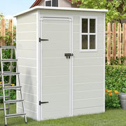 Outdoor Resin Storage Shed 5x3FT Lockable Garden Bin Tool Box Sandstone