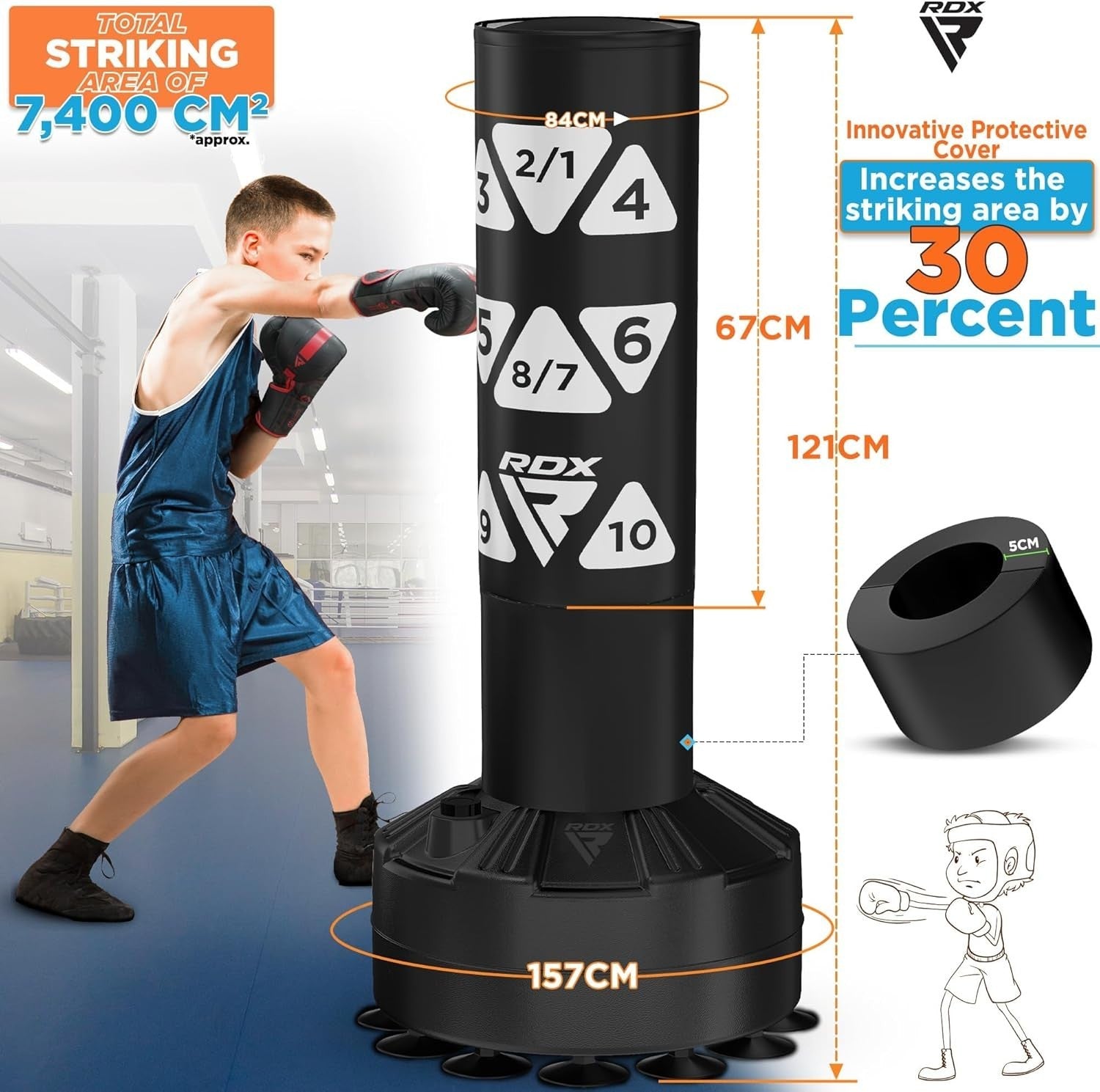 Kids Free Standing Kickboxing Punch Bag 4FT Heavy Duty Target Set