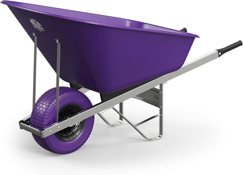 160L 1Wheel Purple Garden Wheelbarrow – Puncture Proof Fat Tyre Heavy Duty Frame