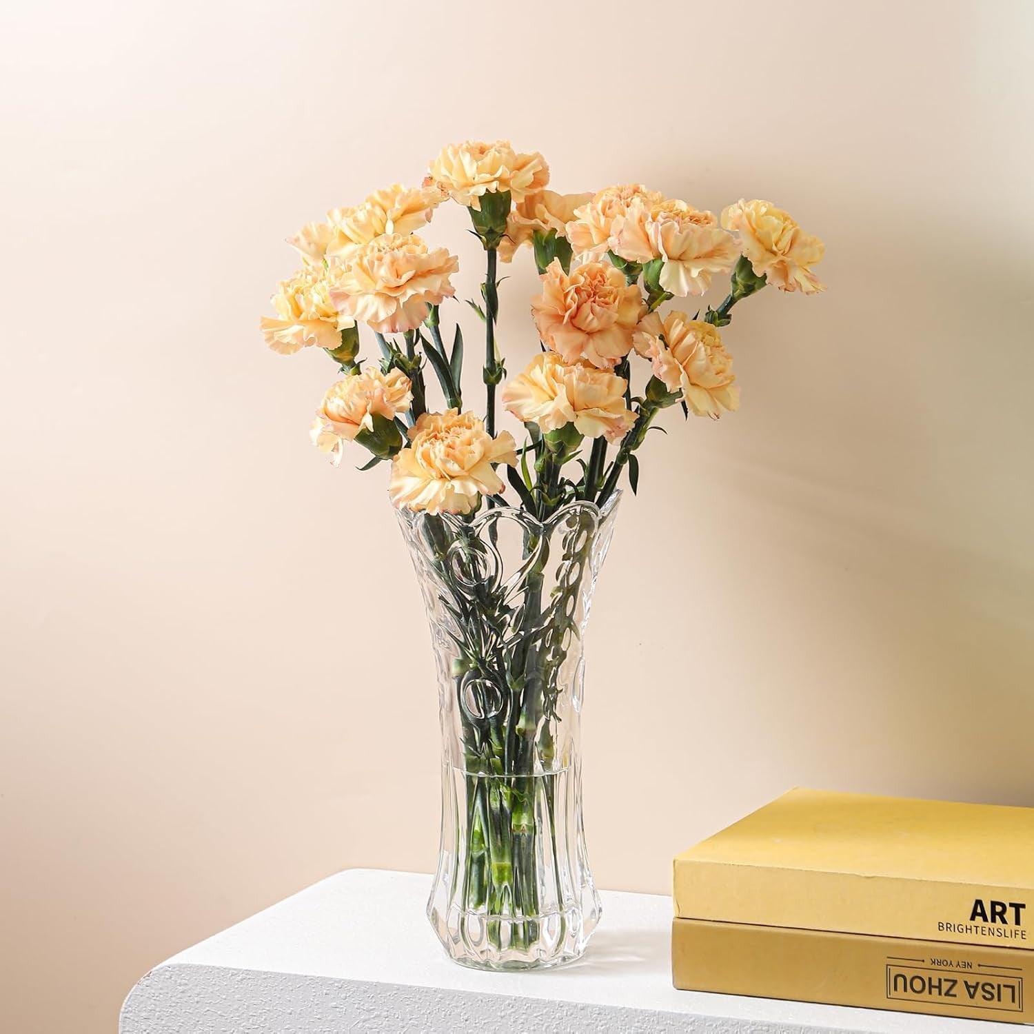 30cm Crystal Glass Flower Vase Tall Clear Vase Wedding Centrepiece