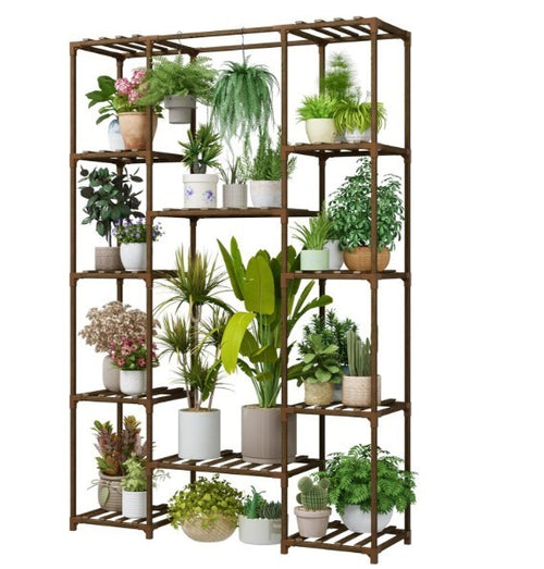Wooden Plant Stand Indoor Outdoor Multi-Shelf Flower Pot Rack
