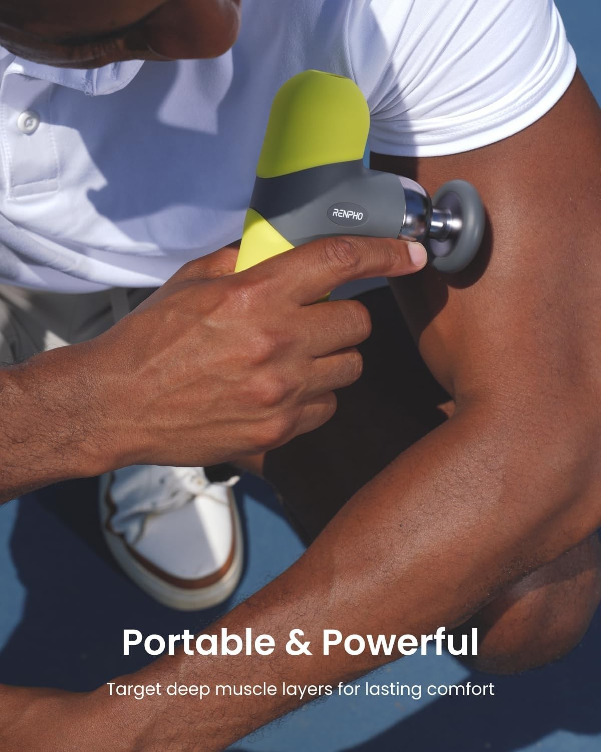 Mini Heated Massage Gun Deep Tissue Quiet Muscle Massager w Case Portable