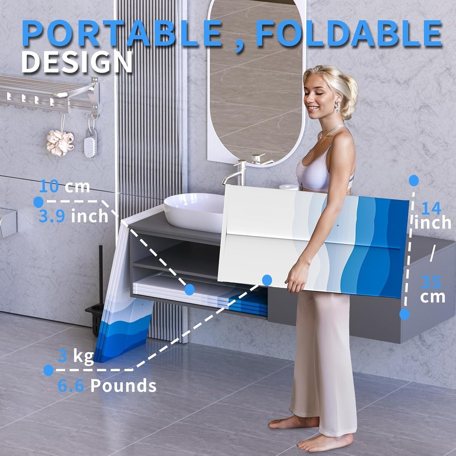 Portable Foldable Ice Bath Tub 80x66cm for Adults Cold & Hot Therapy Soaking Tub