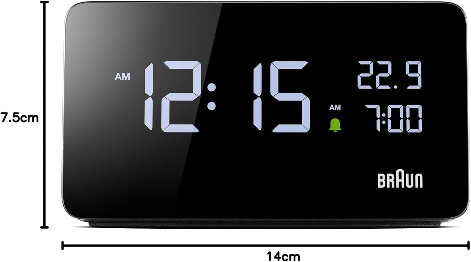 Digital Alarm Clock LCD Display USB C Charging Touch Snooze Bedside