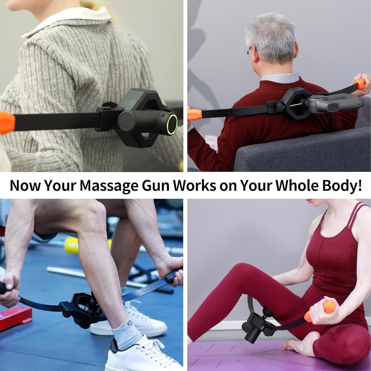Hands Free Massage Gun Holder for Back Shoulders Neck Muscle Relief Strap