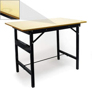 Foldable Work Table 100x60cm MDF Steel Bench 150kg Ruler Protractor Portable