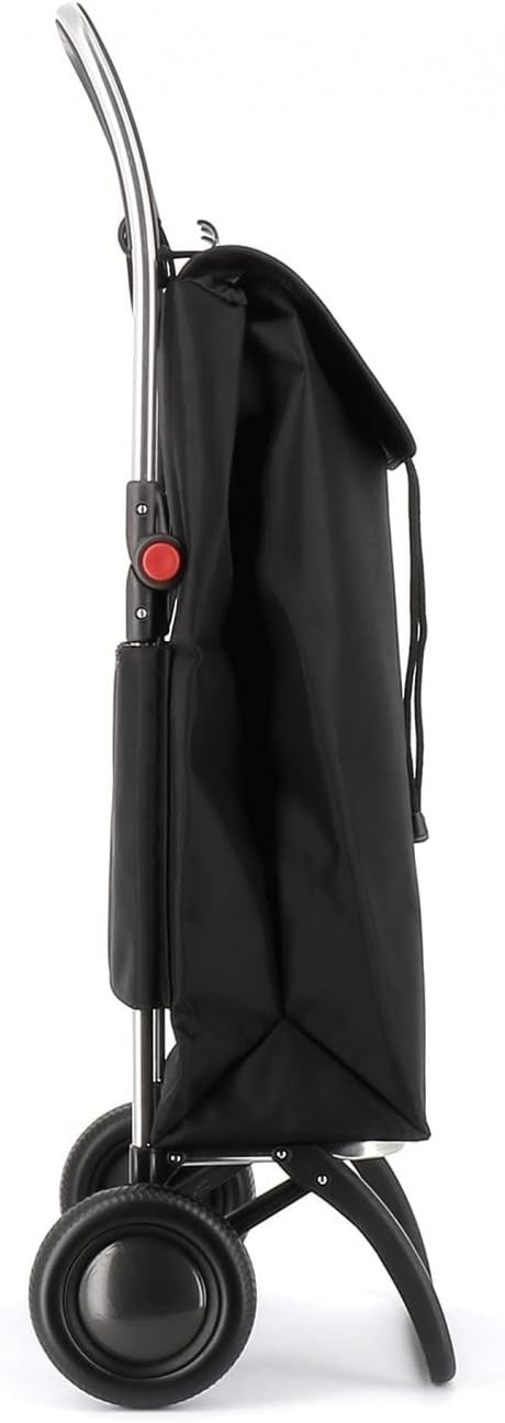 2 Wheel Foldable Shopping Trolley Lightweight Aluminium Frame Black