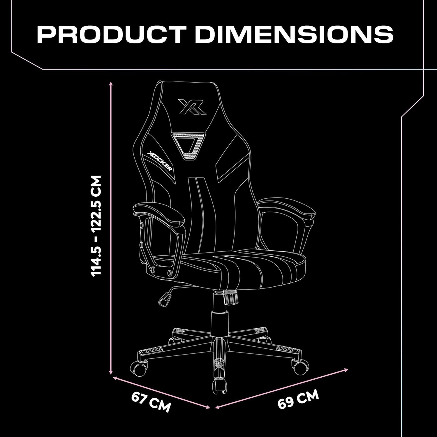 Ergonomic Gaming Chair High Back Wide Seat Pink