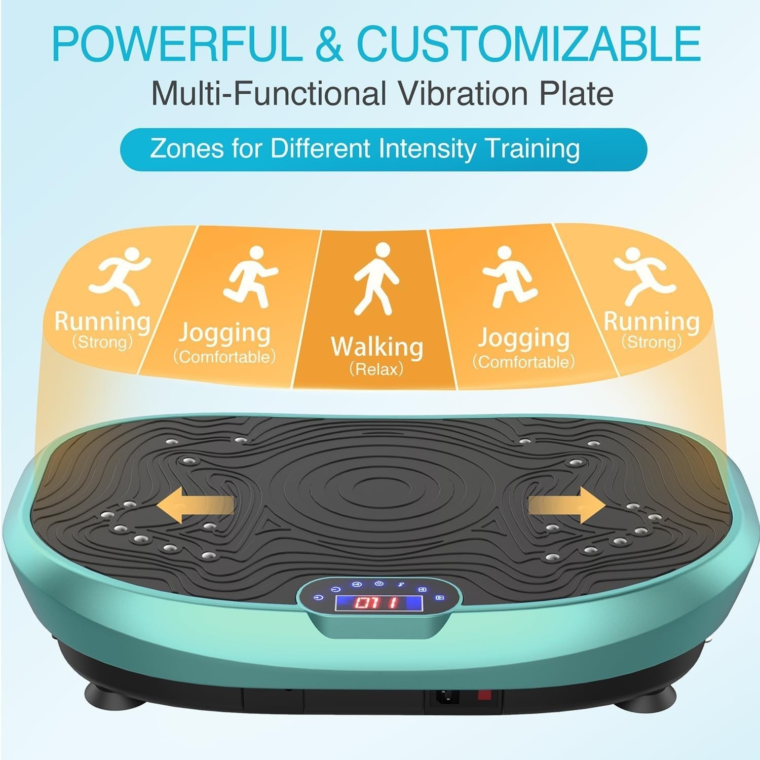 Blue Whole Body Vibration Plate Fitness Machine Weight Loss 120 Speeds