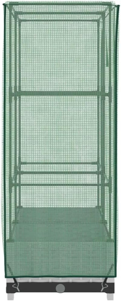Raised Garden Planter with Greenhouse Cover 80x40x123cm | White Rattan Look