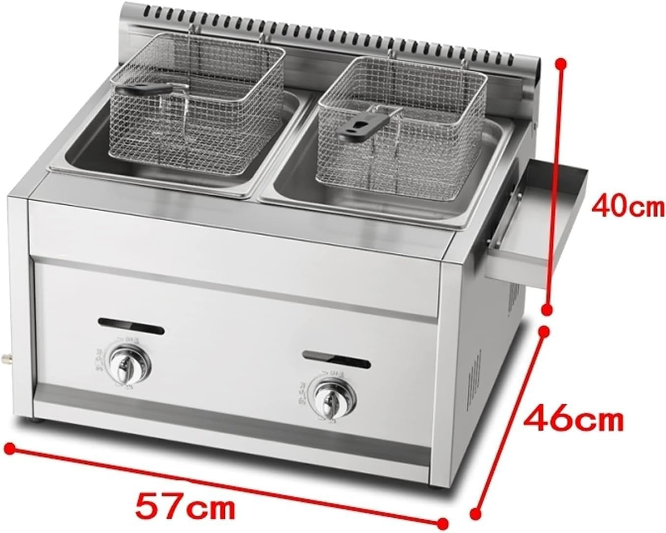 Commercial Gas Deep Fat Fryer Stainless Steel Large Capacity Temp Control
