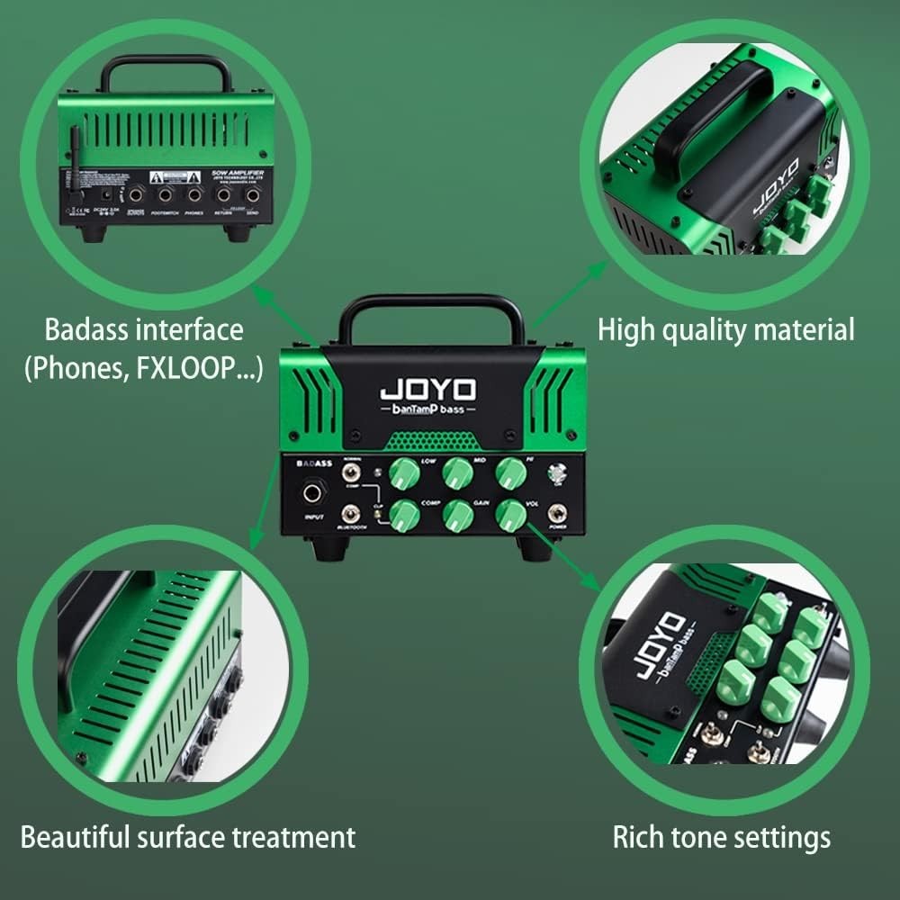 50W Bass Hybrid Tube Amp Head 3-Band EQ Bluetooth FX Loop