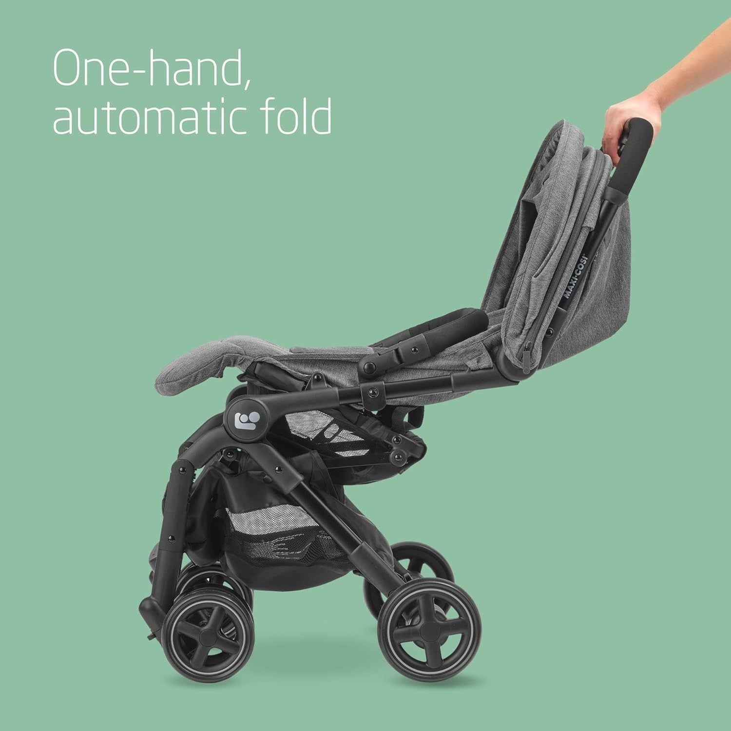 Lightweight Compact Stroller Auto Fold Lie-Flat Pushchair 0-22kg Select Grey