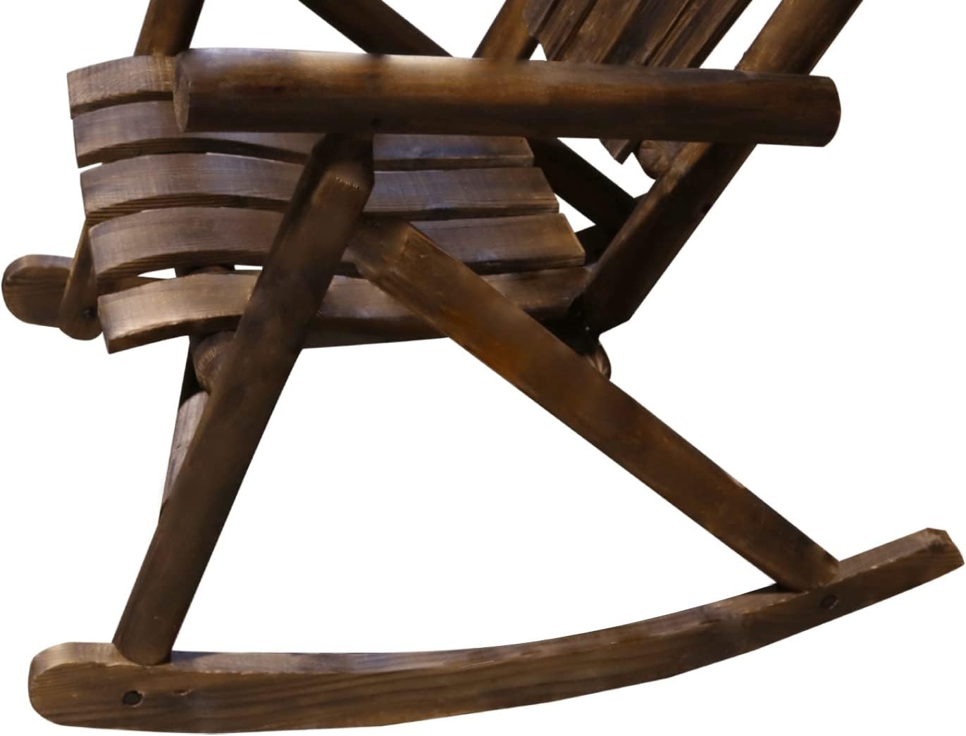 Wooden Rocking Chair Outdoor Garden Patio Burntwood Rustic Lounge Seat