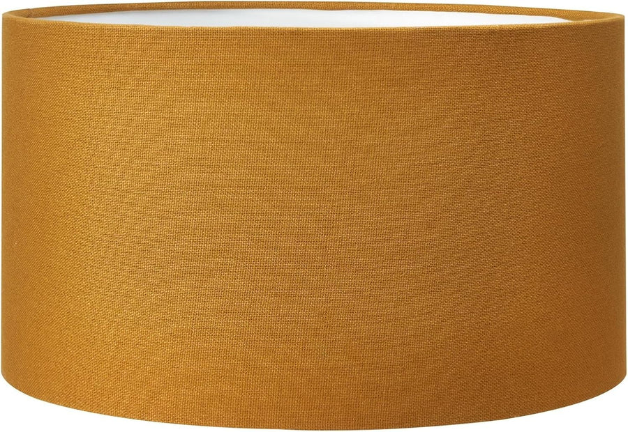 Mustard Yellow Drum Lampshade 35cm Cotton Cylinder Table Floor Lamps Lined