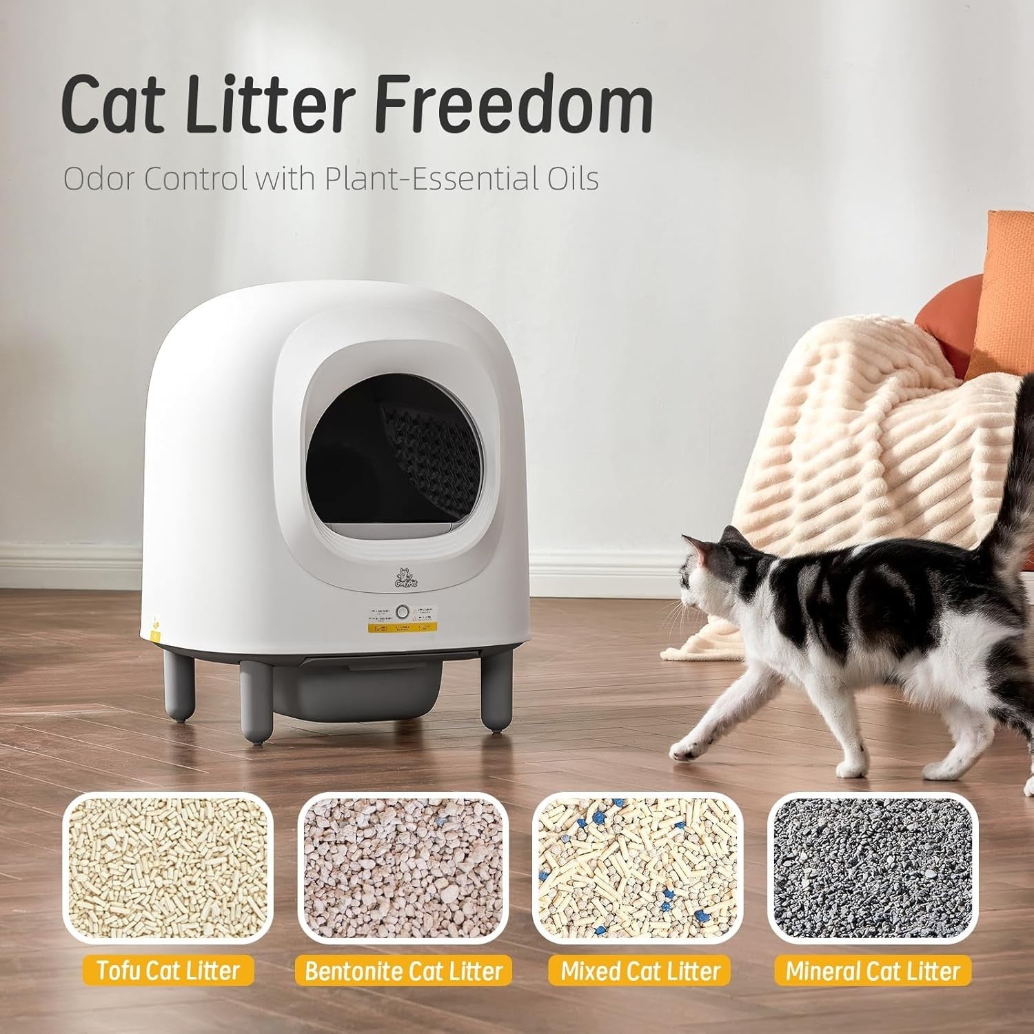 Self Cleaning Cat Litter Box APP Control XL Auto Odor Free Smart