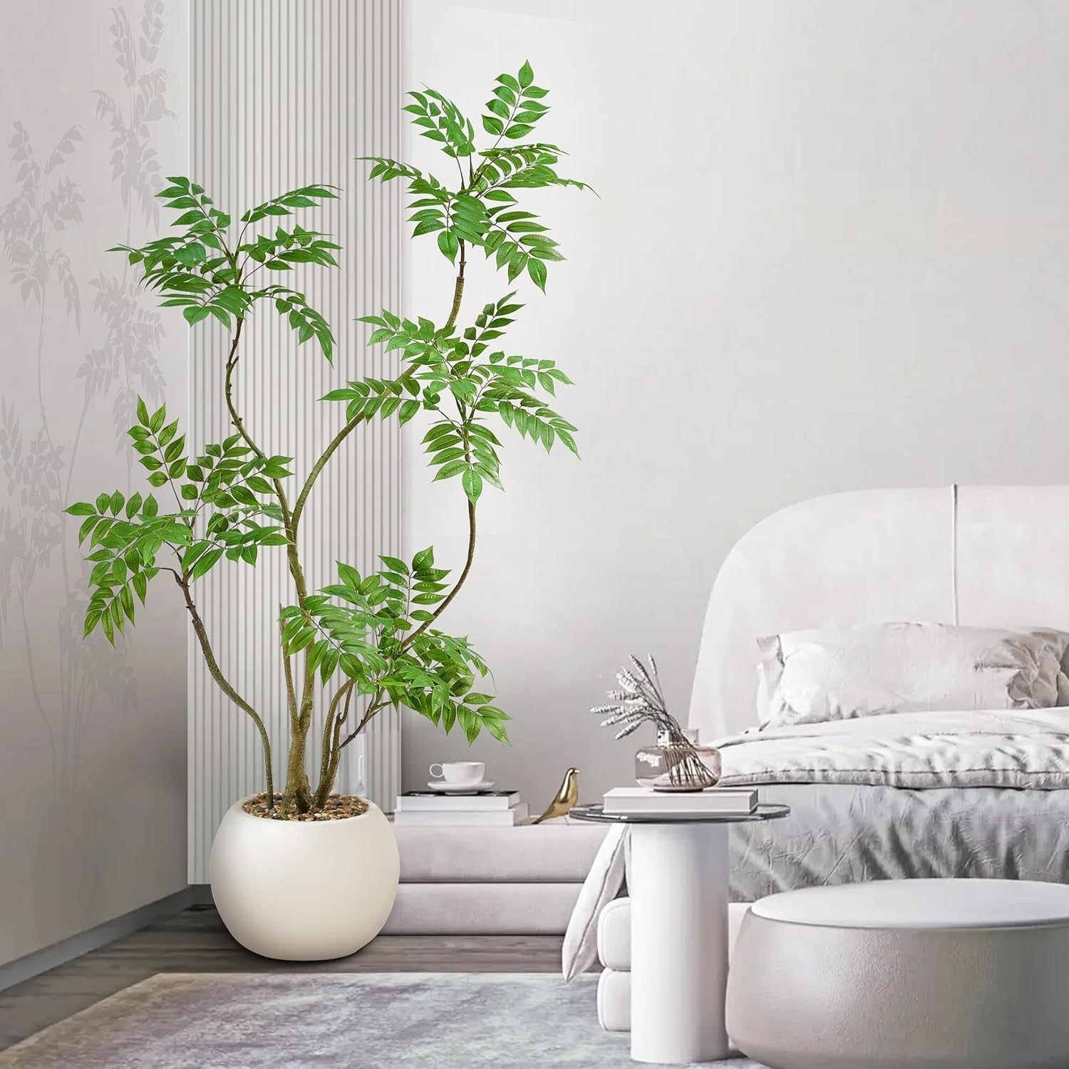 150cm Artificial Mahonia Fortunel Tree in Pot Lifelike Green Indoor Decoration