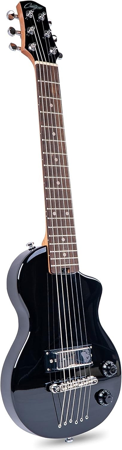 Mini Electric Guitar 3/4 Travel Size Black Beginner Kids Adults