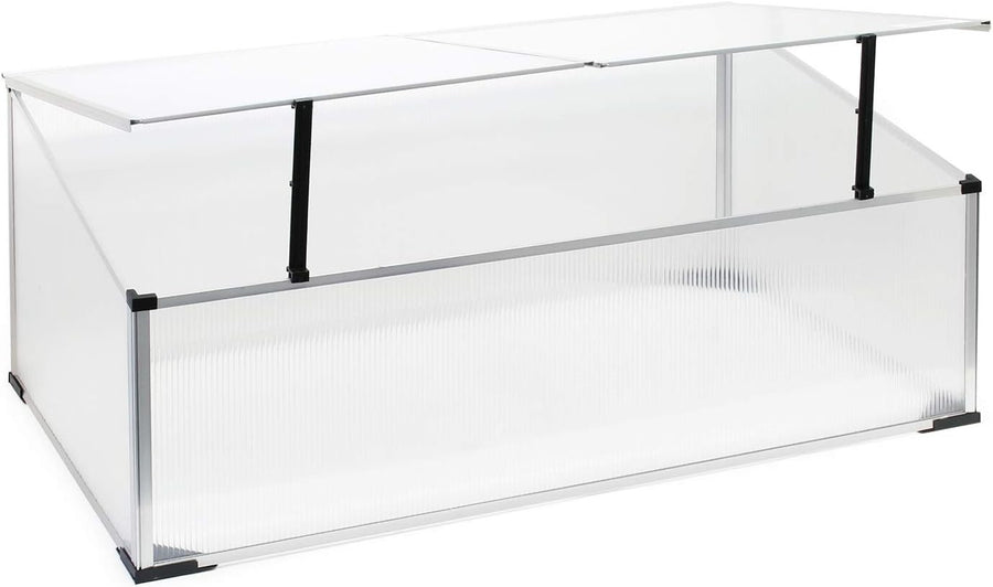 Aluminium Cold Frame Greenhouse 100x60x40cm Weatherproof for Herbs & Veg